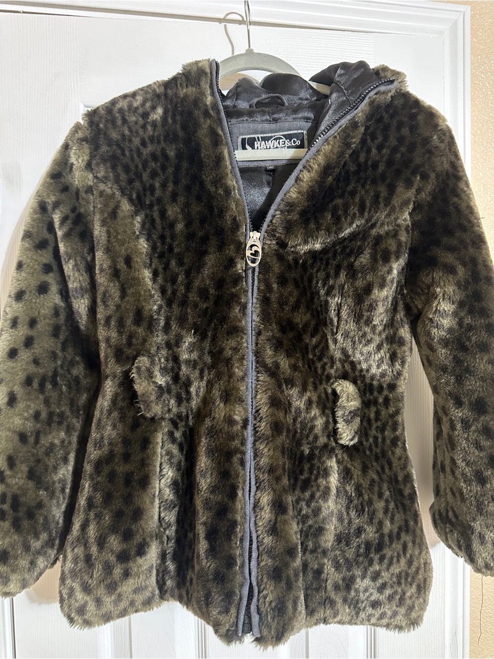 Hawke& Co faux fur hooded jacket